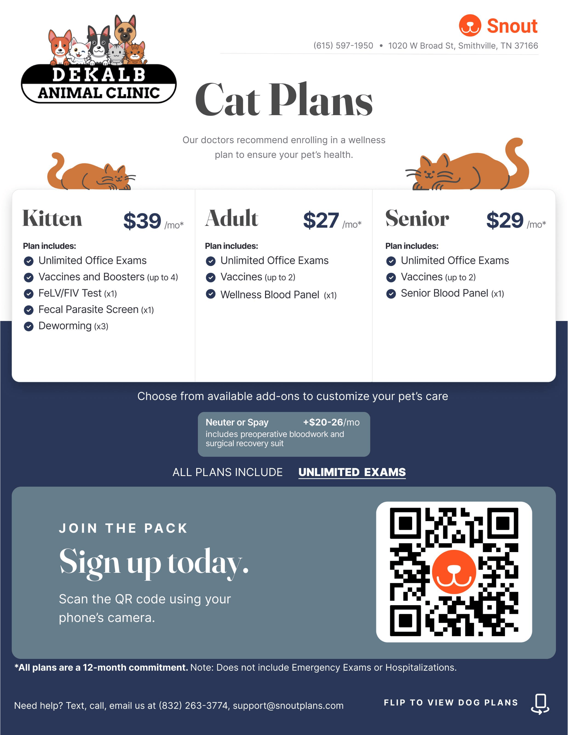 Dekalb Animal Clinic Cat Plans